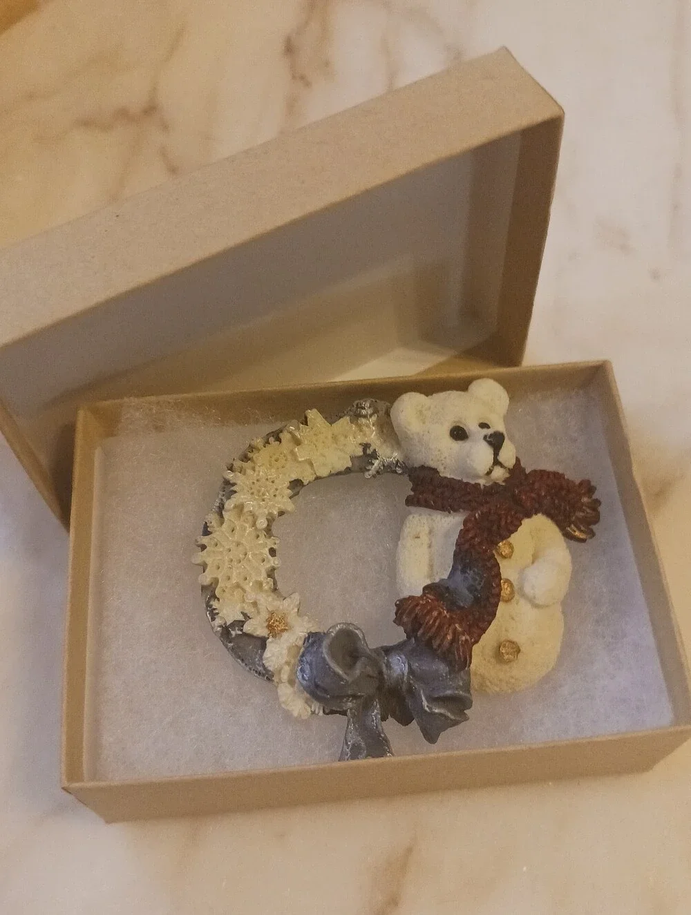 Boyd's Bear Christmas Pin, Vintage Jewelry